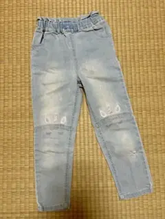 ユニコーン刺繍 長ズボン デニム　ライトブルー