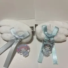 サンリオ シークレットヘアクリップ 水色 天使 マイメロ クロミ 羽