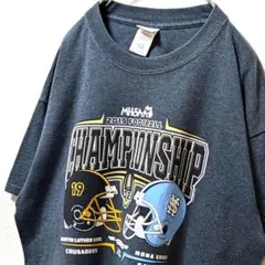 ギルダン MHSAAチャンピオンシップ ロゴ Tシャツ グレー灰色 L 古着