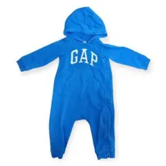 GAP フード ポケット付き ロンパース 青 サイズ80