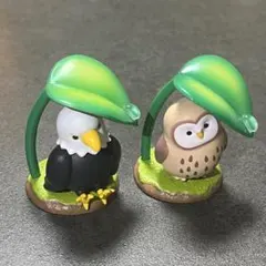 【まとめ売り】ガチャガチャ／あまやどりマスコットフィギア／フクロウ／ワシ