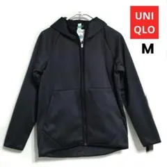 UNIQLO ブロックテックフリースパーカー M 黒 クリーニング済み ユニクロ