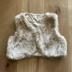 H&M ベビーファーベスト 98cm ベージュ