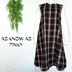 3293【AS KNOW AS PINKY】レイヤードシャツワンピース チェック