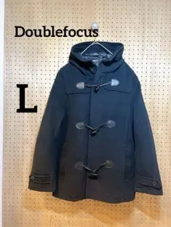【Doublefocus】メンズ ダッフルコート 黒 L 定番 カジュアル 美品