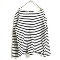 〈バンヤードストーム〉長袖カットソー　白✕黒　ボーダー