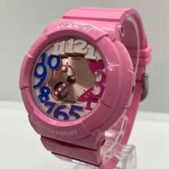 美品 稼働品 CASIO Baby-G ネオンピンク アナデジ 腕時計