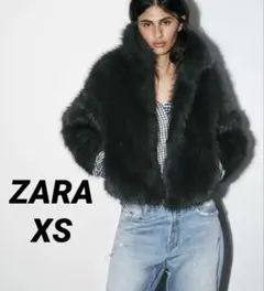 zara ショートフェイクファーコート トグルボタン付き XS