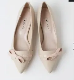 DIANA編み込みリボンでフェミニンに★フラットパンプスピンクベージュ現行品23