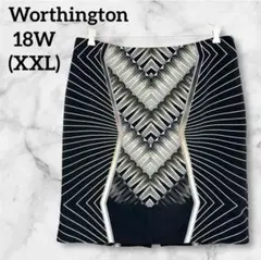 Worthington 幾何学模様 タイトスカート 18W