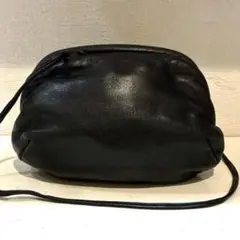 【美品】Ampersand レザー　がま口　ショルダーバッグ　黒