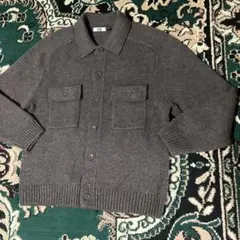 美品　UNIQLO U ユニクロユー　L ラムニットジャケット ブラウン