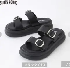 しまむらSUNNY HOUSE 厚底サンダル ブラック Mサイズのサムネイル