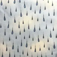 USAコットン　しずく柄　雨　水色　はぎれ　SSI