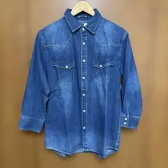 [週末セール]ナノユニバース デニムシャツ 7分袖 M 未使用タグ付き