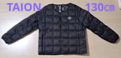 TAION×Dessin別注 ブラック ノーカラーダウンジャケット 130cm
