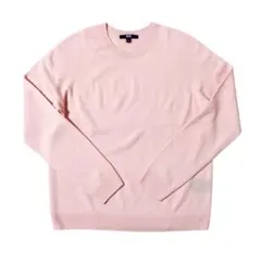 ユニクロ　3Dカシミヤクルーネックセーター　ピンク　L