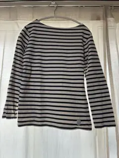 オーシバル　ボーダー長袖Tシャツ　ロンT グレーマーク