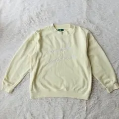 earthmusic&ecology 刺繍 スウェット トレーナーM イエロー