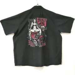 Lucky 13×RED KAP ワークシャツ 4XL ヘルベント スカル