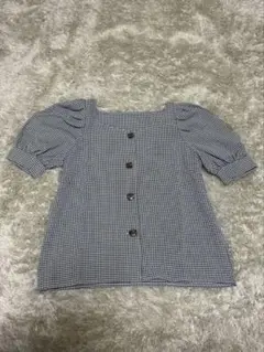 INGNI ギンガムチェック パフスリーブ ブラウス