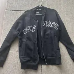 LEF AH621 刺繍ロゴ パーカー 黒