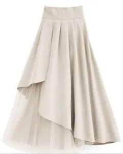 GRL チュールドッキングフレアスカート[pm379] アイボリー