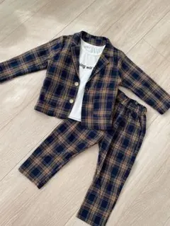 チェック柄ジャケット＆パンツセット 110cm