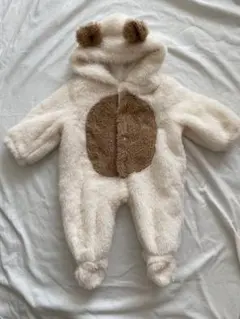 ベビー　フード　クマ耳動物着ぐるみ　カバーオール　ロンパース　もこもこ　ふわふわ