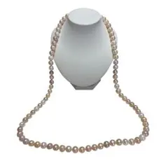 【10.24mm】白蝶真珠 マルチカラー パール　ネックレス 大珠 SV925