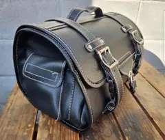 これはいい！ベスパやハーレーによく似合う合皮製バッグ ブラウン新品 