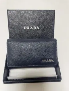 PRADA サフィアーノ　レザー　キーケース　ネイビー