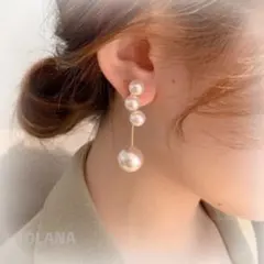 69.揺れるピアス　パール　大粒　フォーマル　インポート　海外製　韓国女子