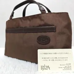 【美品】IBIZA イビサ ミニハンドバッグ トート ナイロン レザー 日本製