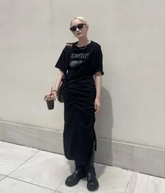 AMERI RIB MIX DENIM BUSTIER AND SKIRT - メルカリ