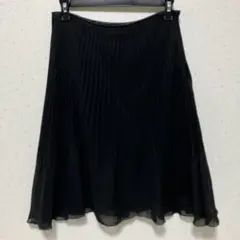 黒 フレアスカート プリーツデザイン　レディース　ブラック　フォーマル