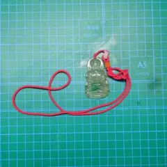 翡翠製仏像ストラップ 赤