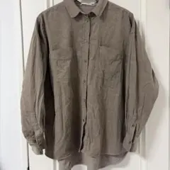 AMERICAN HOLIC コーデュロイグレージュ長袖シャツ L