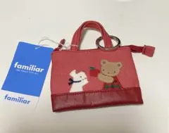 familiar ミニデニムバッグ　赤　新品