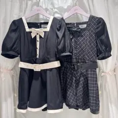 BUBBLES バブルス レザーリボンペプラムセットアップ