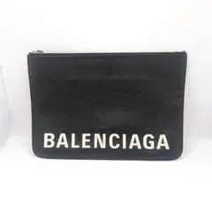 BALENCIAGA　ロゴ　ストラップ　クラッチバッグ　エブリデイ　ブラック