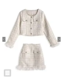 GRL フェザーツイードジャケット×インパン裏地付きスカートセットアップ