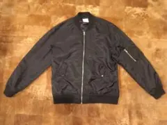 MA-1 タイプ フライトジャケット ブラック 薄手生地 ナイロン素材