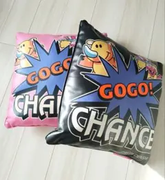 GOGO! CHANCE フェイクレザー蓄光クッション 2色セット　ジャグラー