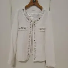 Cecil McBEE ビジュー付きノーカラージャケット　卒業入学