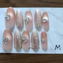 ネイルチップセット Mサイズ ピンクグラデーション