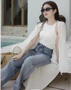 ánuans カップインコンパクトニットトップス