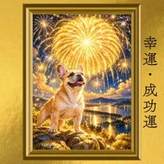 【新作】フレンチブルドッグ 成功運・幸運 開運アート 油彩画 風水 引き寄せ