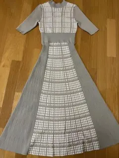 リエンダ　千鳥柄ニットワンピース