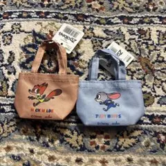 ズートピア　ミニミニトートバッグ　キーホルダー　ニック　ジュディ　2種セット